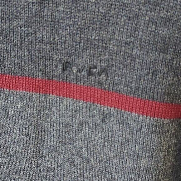 RVCA Rugged Colorblock Striped Pullover V Neck Cotton Sweater Men Size Large - Picture 4 of 5